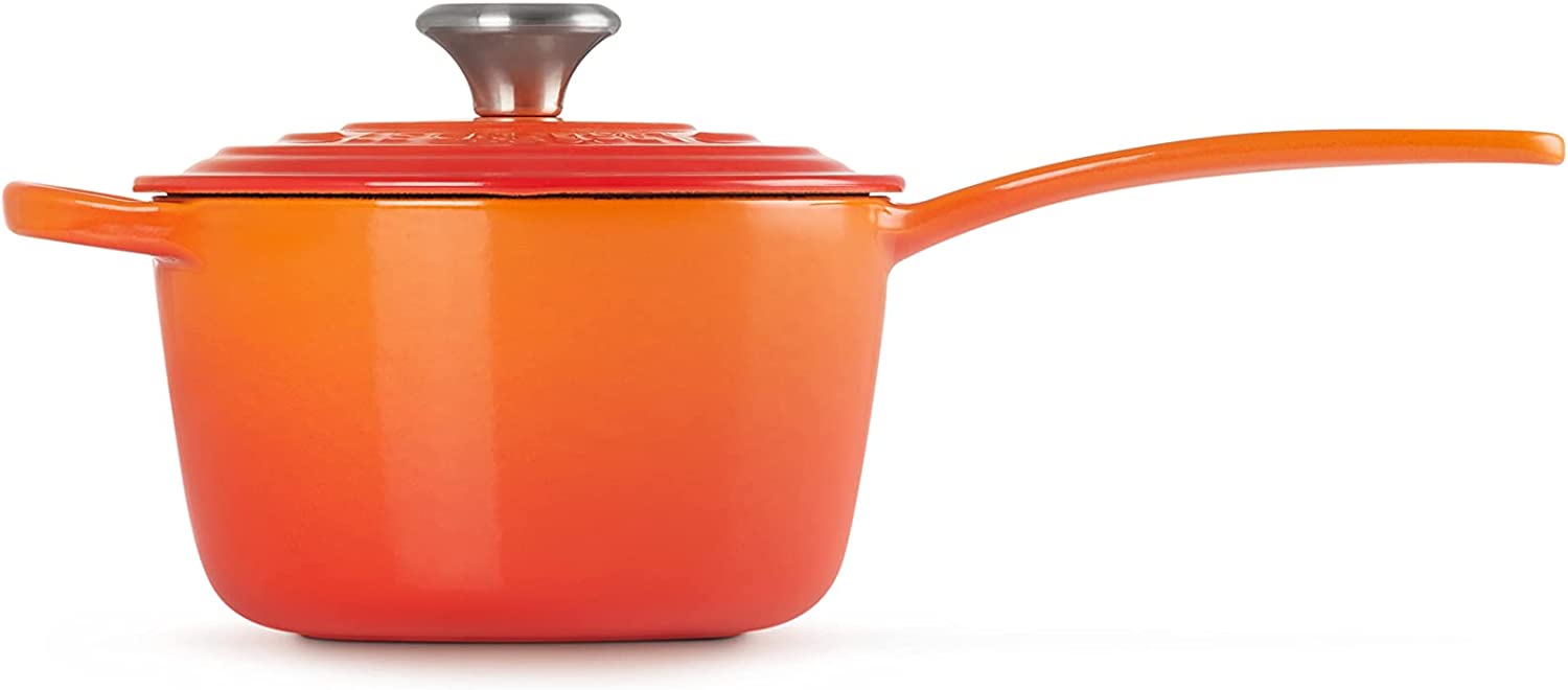 Le Creuset Enameled Cast Iron Signature Saucepan. 1.75 qt.. Flame