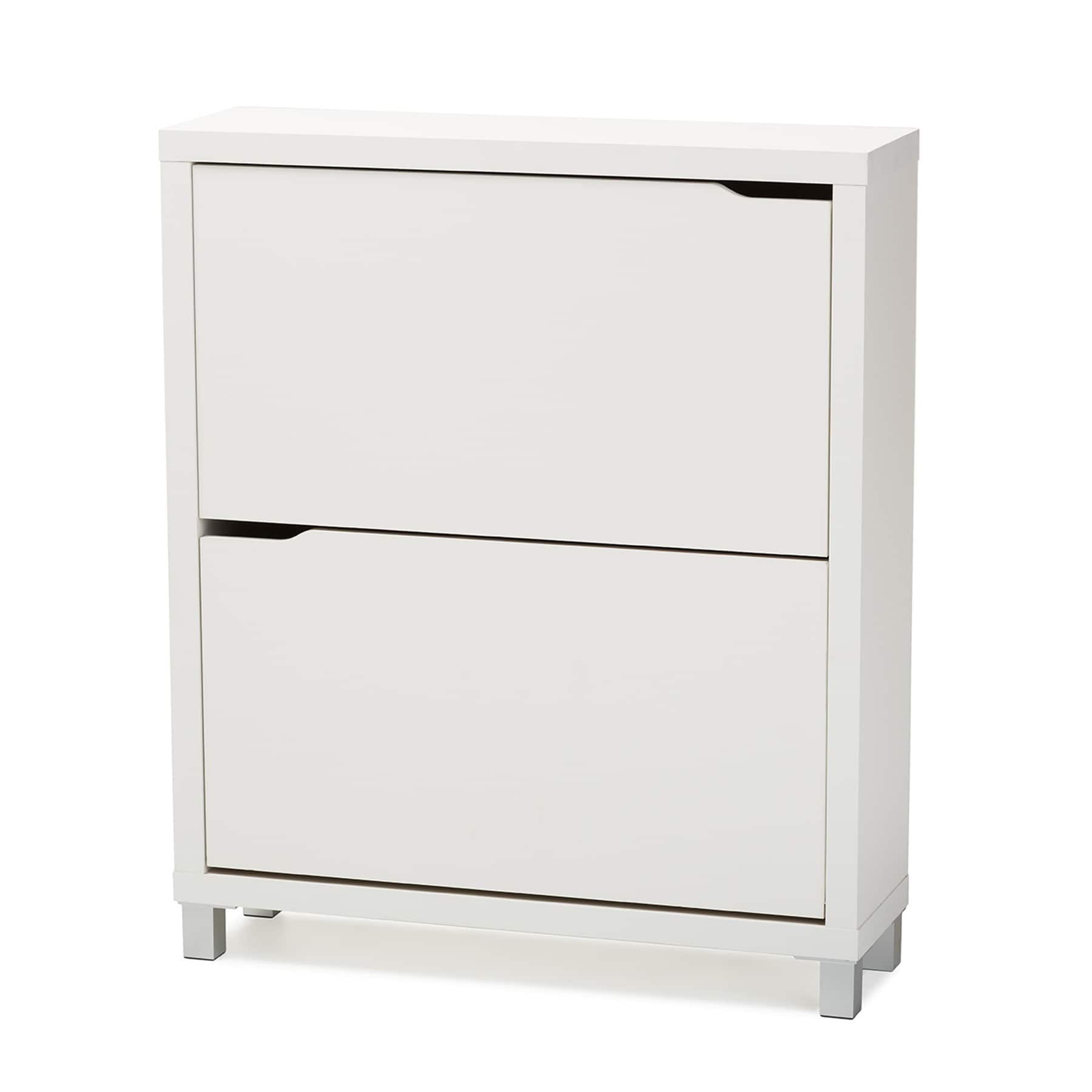Simms 2 Storage Modern Shoe Cabinet. Cappucino