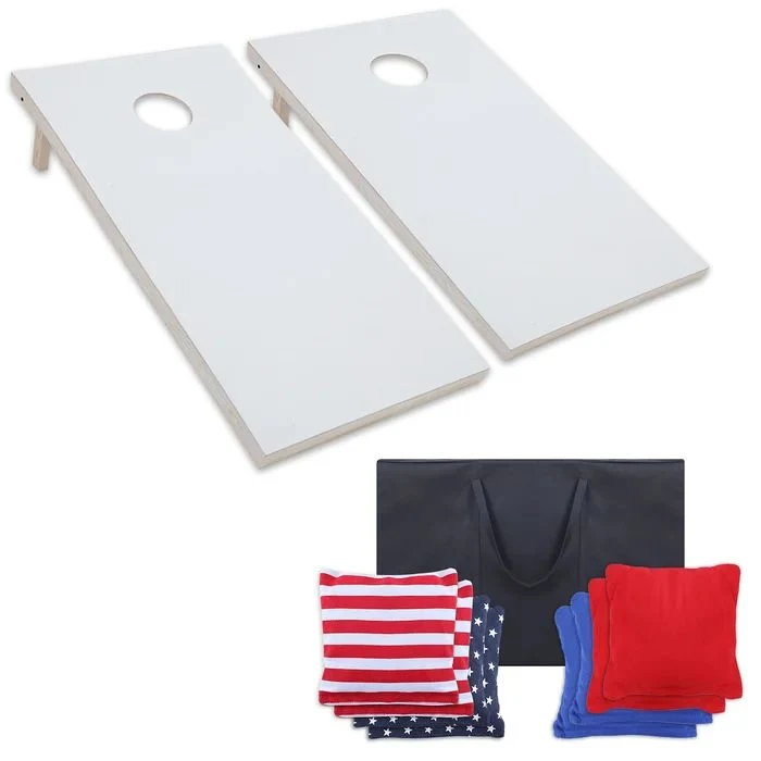 DISCOUNTTODAY 2′ x 4′ Solid Wood Cornhole Set with Carrying Case