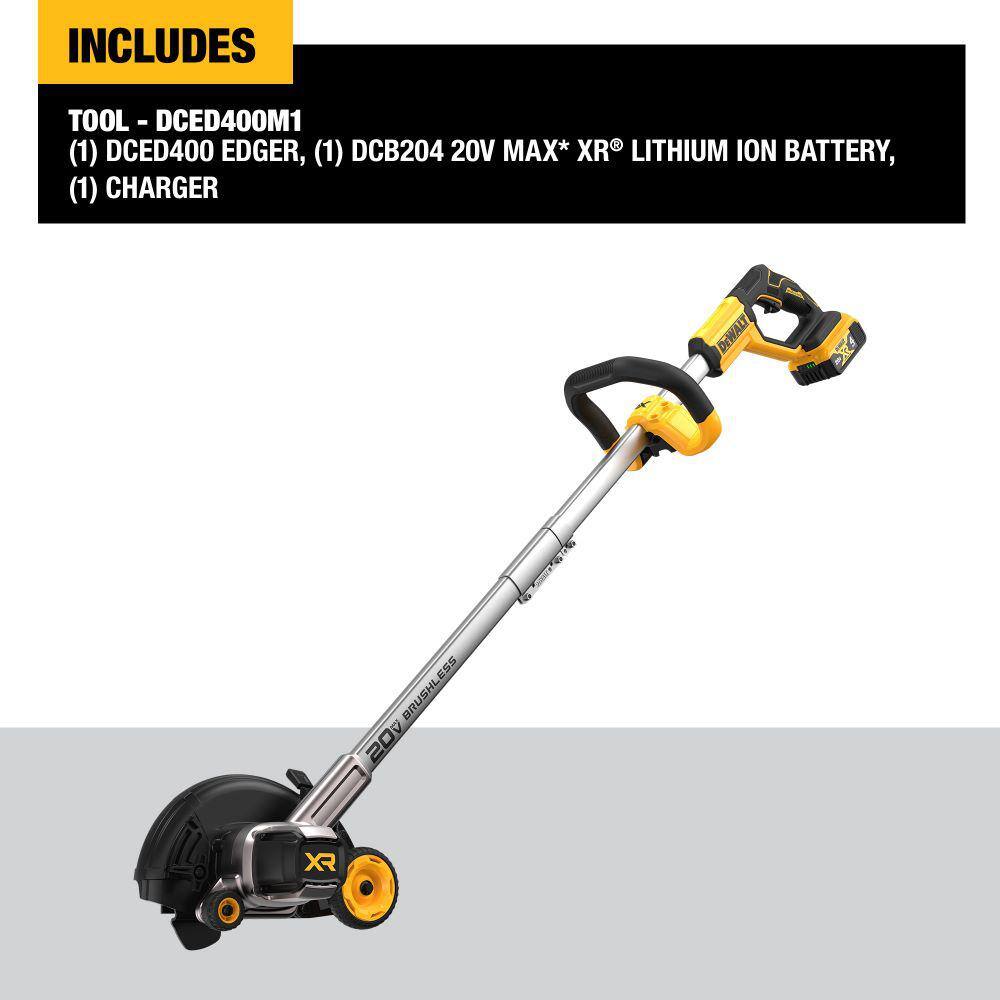 DEWALT DCED400M1 20V Cordless Battery Powered Lawn Edger Kit with (1) 4Ah Battery & Charger