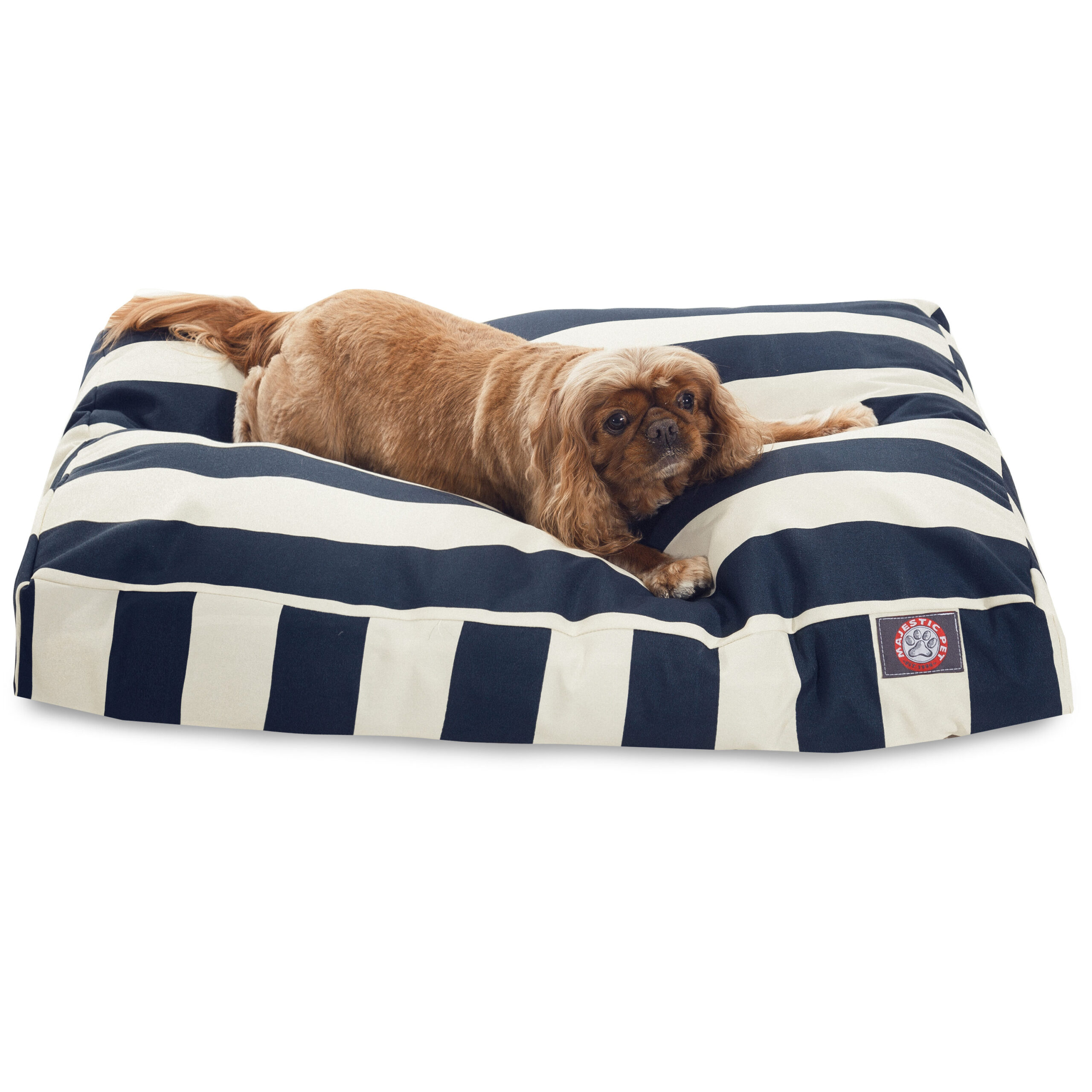 Majestic Pet Products Rectangular Navy Blue Polyester Pillow Dog Bed (Medium)