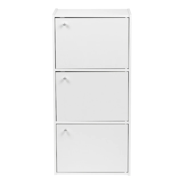 IRIS 596325 Book-Case White Wood 3-Shelf Bookcase (16.35-in W x 34.67-in H x 11.43-in D)