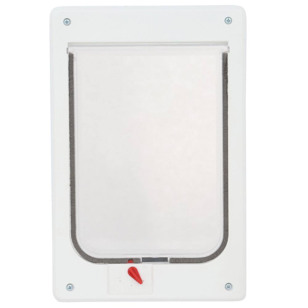 Ideal Pet Products 75PATCKW 7.5 in. x 10.5 in. Large White Chubby Kat Pet Patio Door Insert for 75 in. to 77.75 in. Tall Aluminum Sliding Door