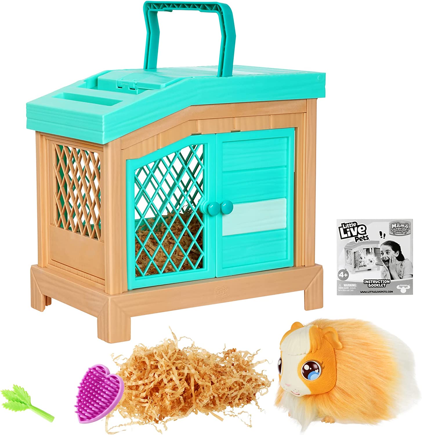 Little Live Pets - Mama Surprise | Soft. Interactive Guinea Pig and her Hutch. and her 3 Babies. 20+ Sounds & Reactions. for Kids Ages 4+. Multicolor. 7.8 x 11.93 x 11.38 inches