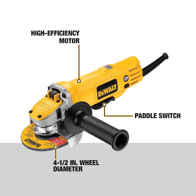 DEWALT DWE4120W 4.5-in-Amp Paddle Switch Corded Angle Grinder