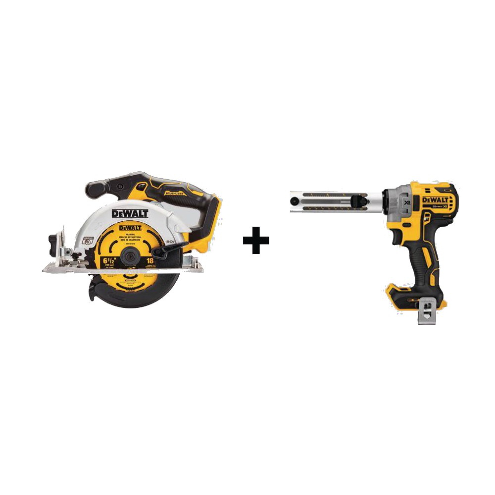 DEWALT DCS565BWDCE151B 20V MAX Cordless Brushless 6-1/2 in. Circular Saw and 20V MAX XR Cordless Brushless Cable Stripper (Tools-Only)