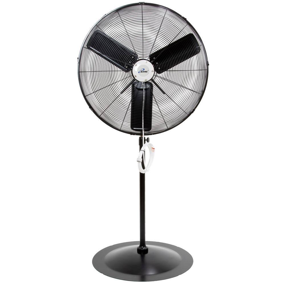 iLIVING ILG8P30M Adjustable-Height 30 in. 8400 CFM 120-Volt 1.8 Amp Oscillating Pedestal Fan with Misting Kit