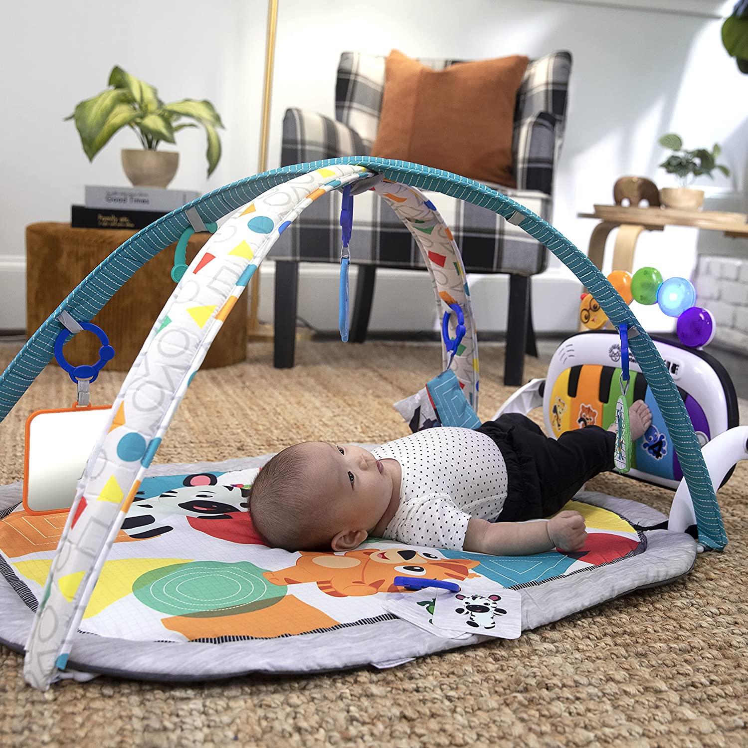 Baby Einstein 4-in-1 Kickin- Tunes Music and Language Play Gym and Piano Tummy Time Activity Mat