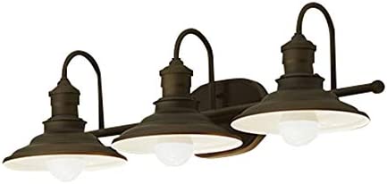 allen + roth  Hainsbrook 26.12-in 3-Light Antique Bronze Coastal Vanity Light
