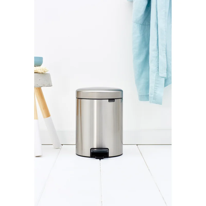 Brabantia NewIcon 1.3 Gal. Matte Steel Fingerprint Proof Step-On Trash Can