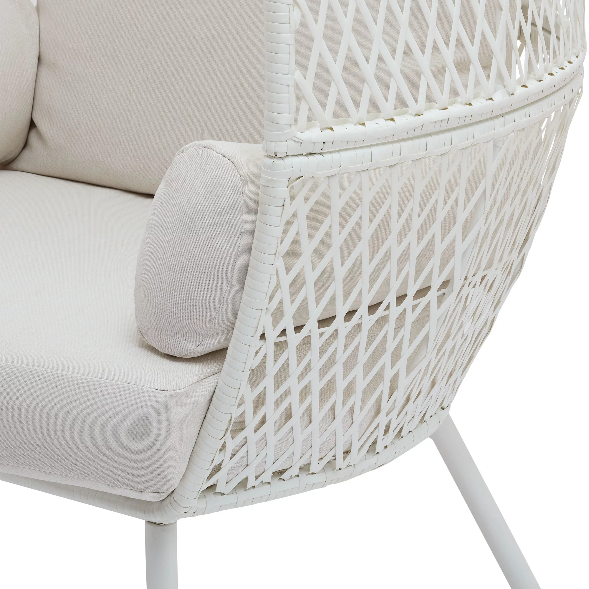 Better Homes & Gardens Ventura Steel Stationary Wicker Egg Chair – Cream