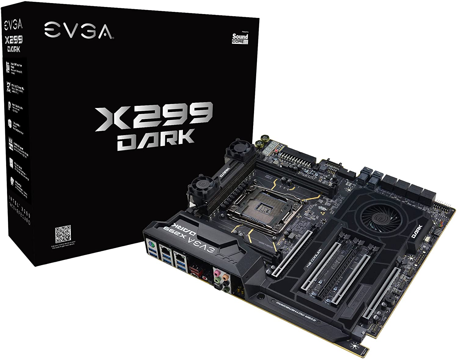 EVGA X299 Dark. LGA 2066. Intel X299. SATA 6Gb/s. USB 3.1. USB 3.0. EATX. Intel Motherboard 151-SX-E299-KR