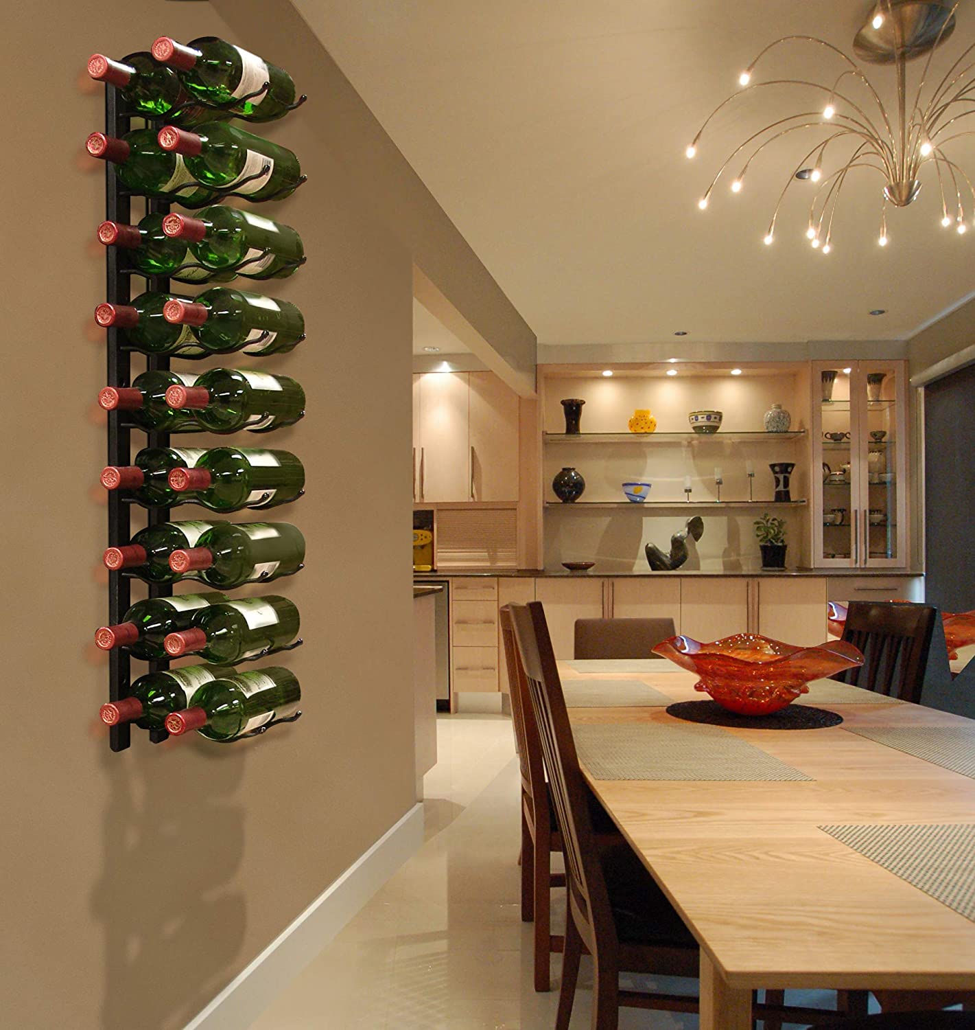 Vinotemp  18-Bottle Black Metal Wall-Mounted Wine Rack