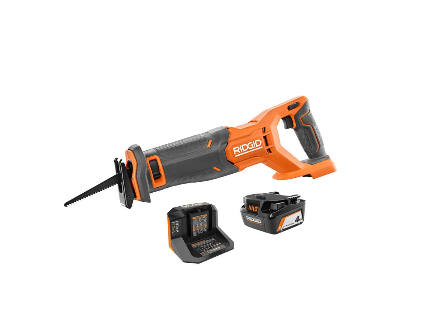 RIDGID R8646KN 18V Cordless Reciprocating Saw Kit with 4.0 Ah Battery and Charger