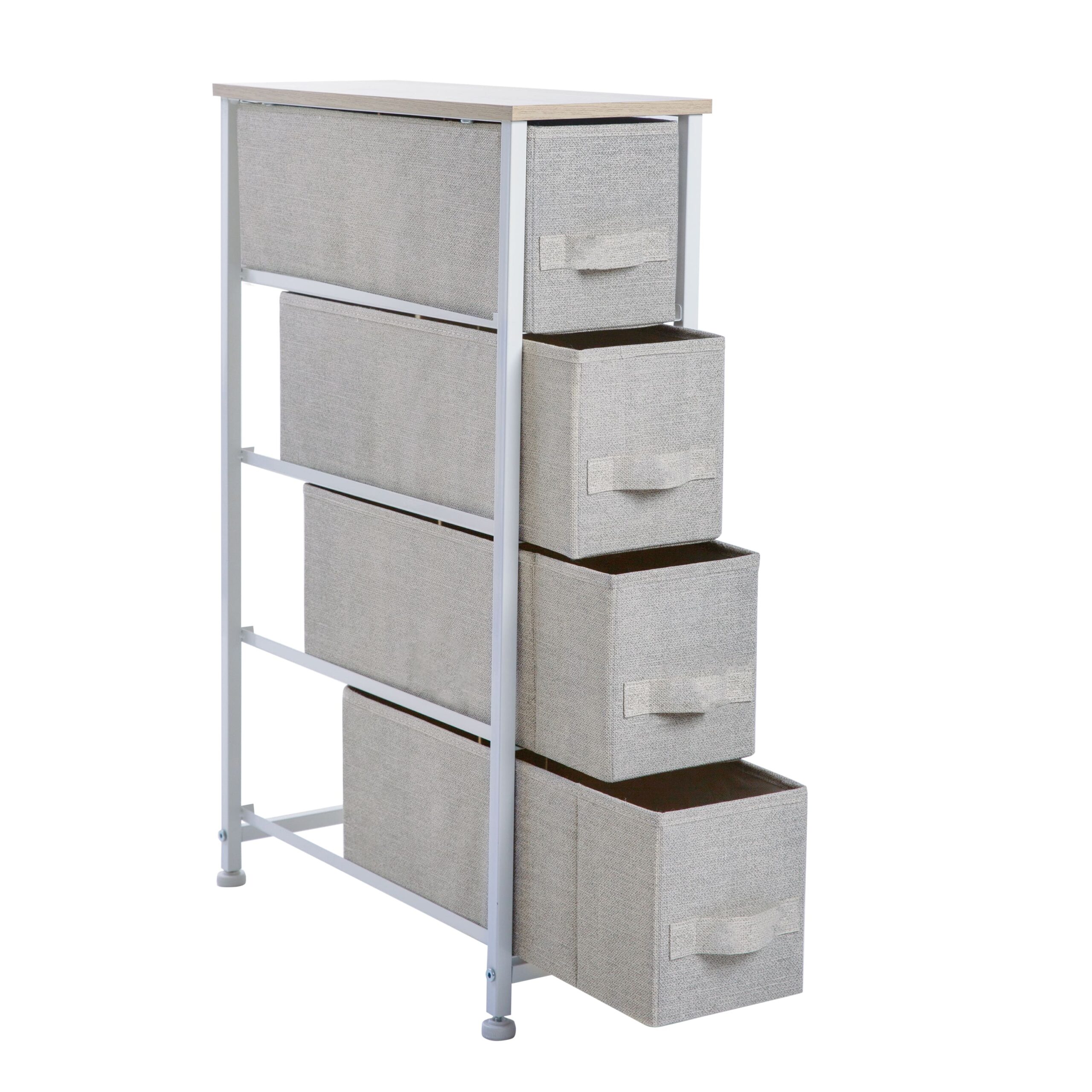 Simplify Beige 4 Drawer Narrow Storage Chest
