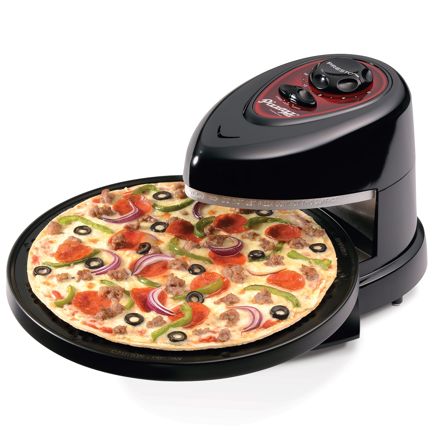 Presto® Pizzazz® Plus Rotating Pizza Oven 03430. Black