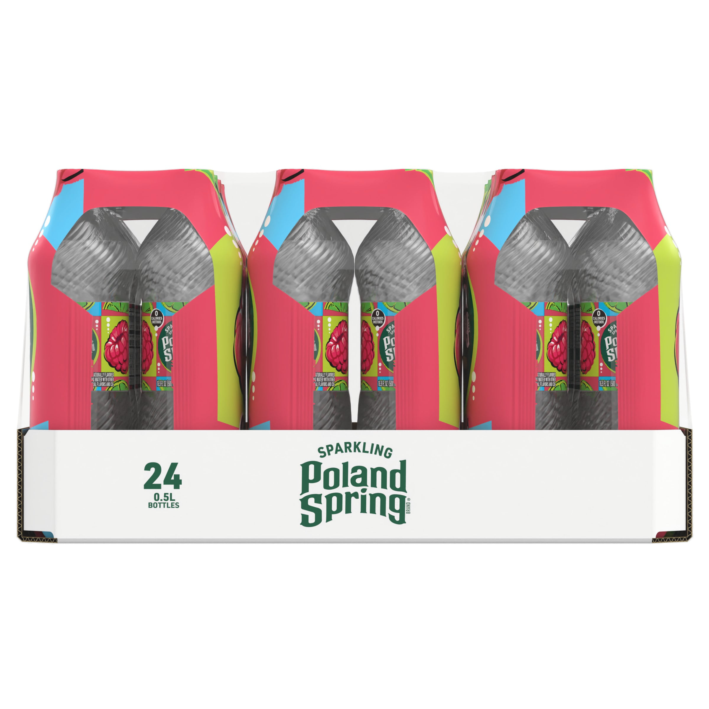 Poland Spring Sparkling Water. Raspberry Lime. 16.9 oz. Bottles (24 Count)