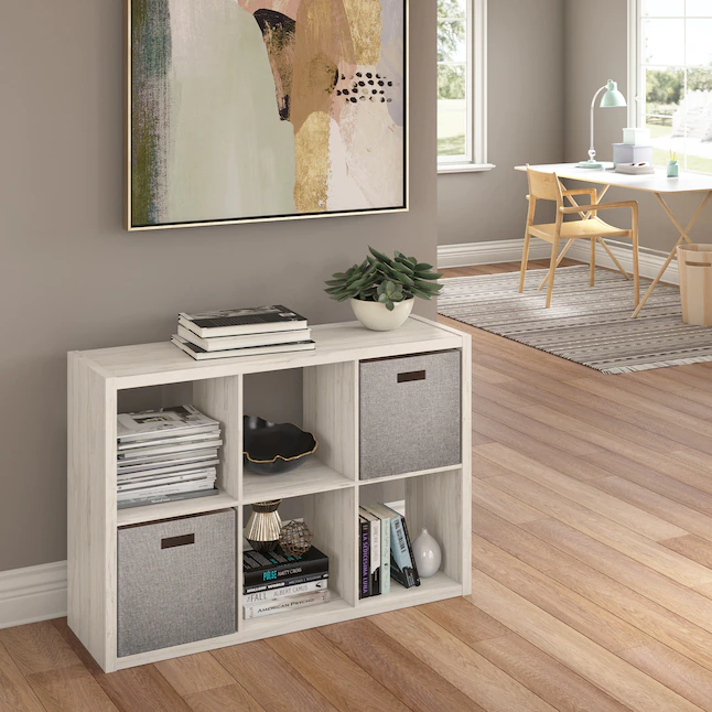 ClosetMaid  30-in H x 43.82-in W x 13.5-in D Bleached Walnut Wood Laminate 6 Cube Organizer