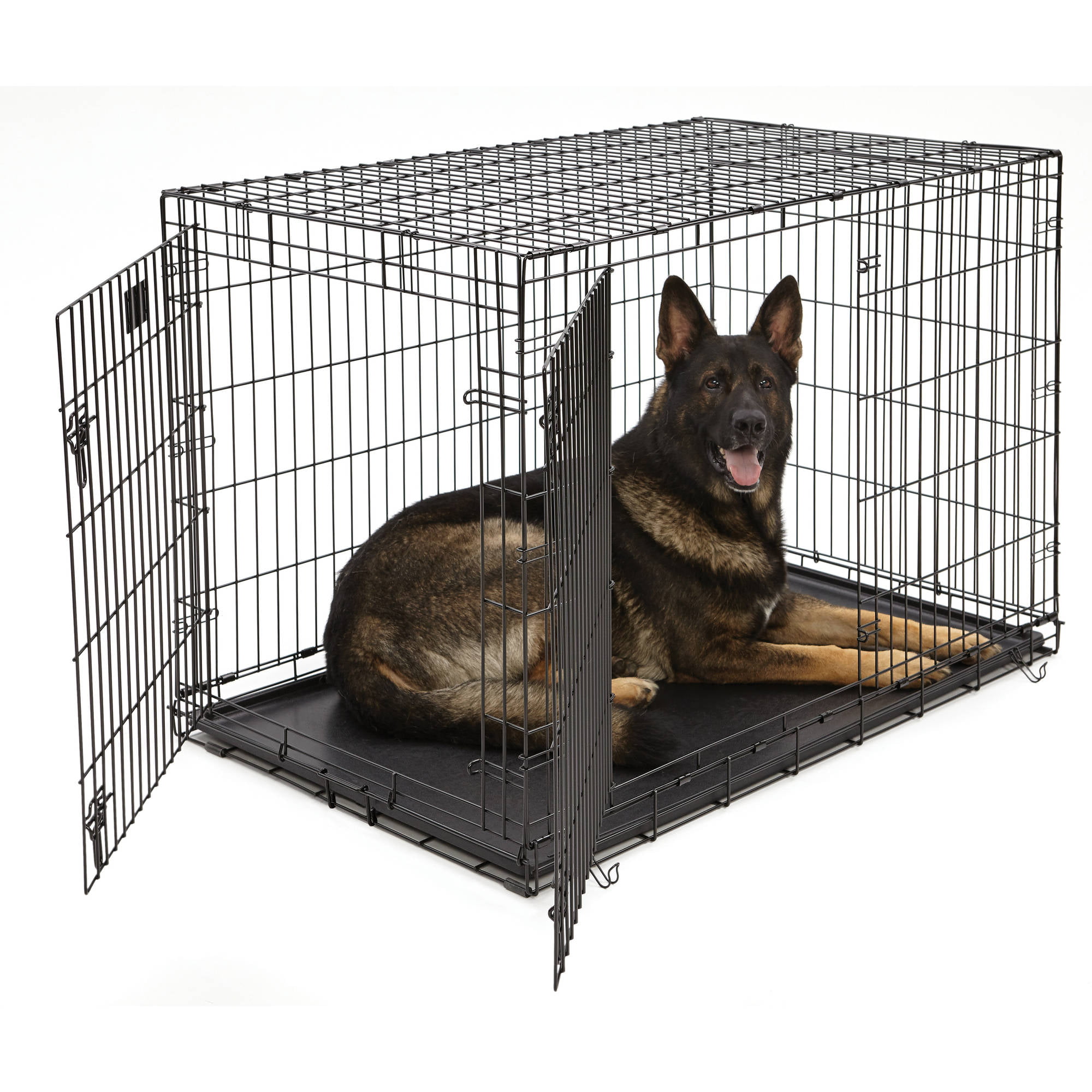 MidWest Homes For Pets Life Stages Folding Double Door Metal Dog Crate. 48″