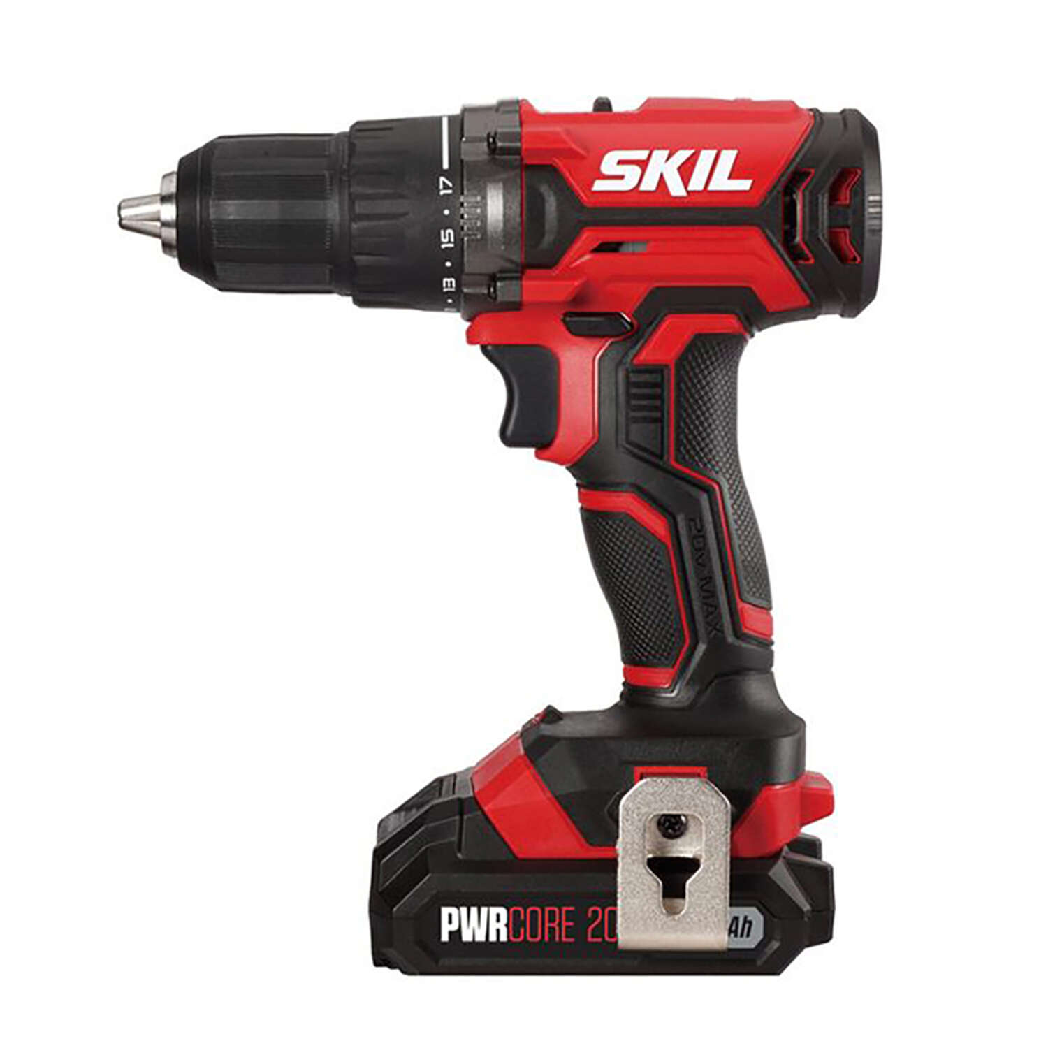 SKIL 20V 1/2 Inch Cordless Drill Driver Includes 2.0Ah PWR CORE 20 Lithium Battery and Charger - DL527502