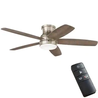 Ashby Park 52 in.59252 White Color Changing Integrated LED Brushed Nickel Ceiling Fan with Light Kit and Remote Control