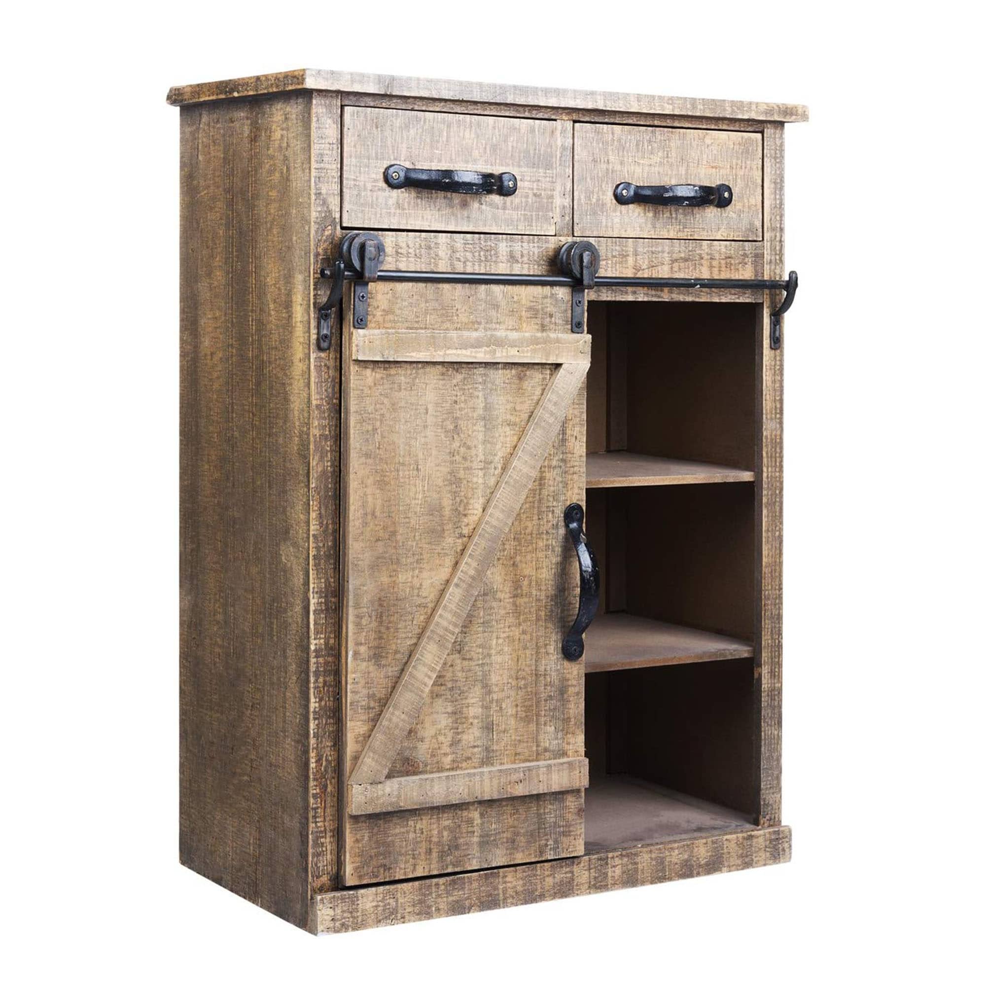 Parisloft 24-in W x 32-in H Wood Composite Rustic Brown Freestanding Utility Storage Cabinet