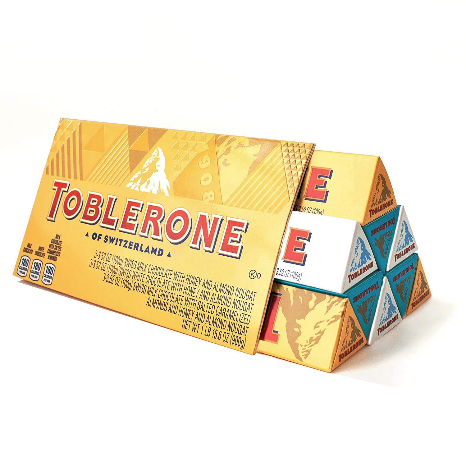 Toblerone Swiss Chocolate Gift Set. Milk Chocolate. White Chocolate