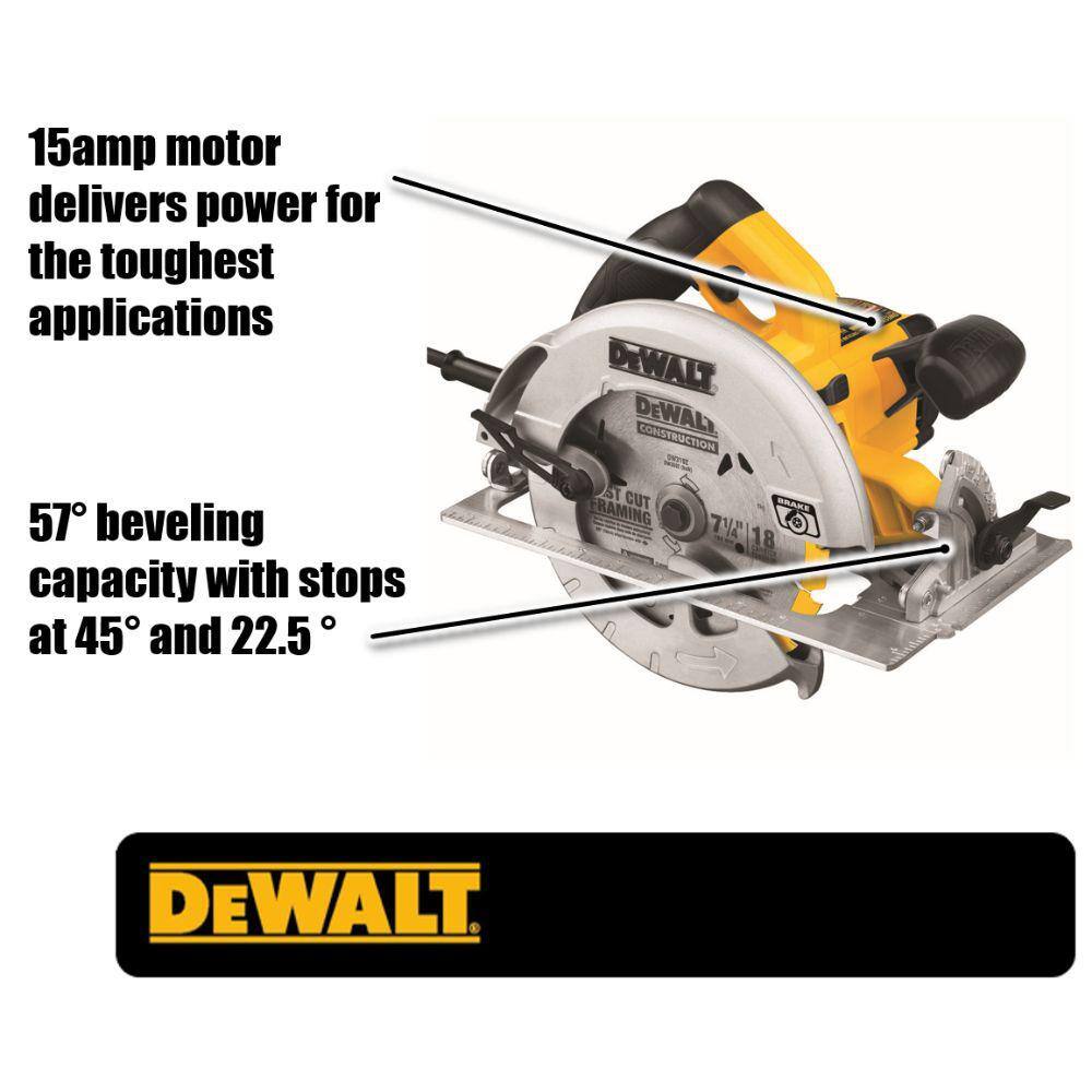 DEWALT  15 Amp 7-1/4 in. Lightweight Circular Saw with Electric Brake