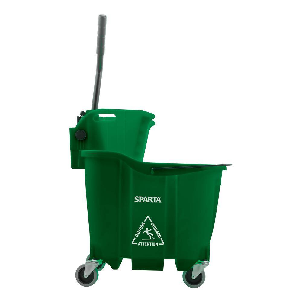 Unbranded 8690409 Sparta 8.75 gal. Green Polypropylene Mop Bucket with Wringer