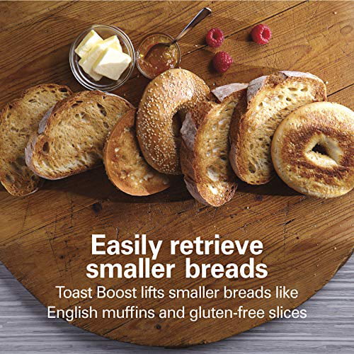 Hamilton Beach 4 Slice Extra Wide Slot Toaster with Defrost and Bagel Functions. Shade Selector. Toast Boost. Auto-Shutoff and Cancel Button. Black (24633)