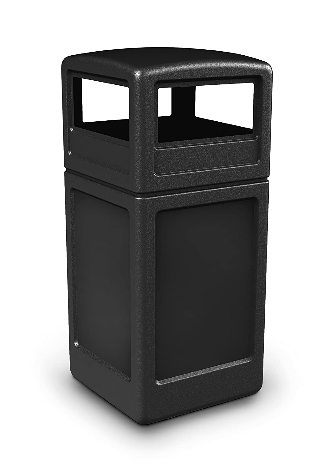 Commercial Zone Square Waste Container with Dome Lid. 42 Gal |Color: Black