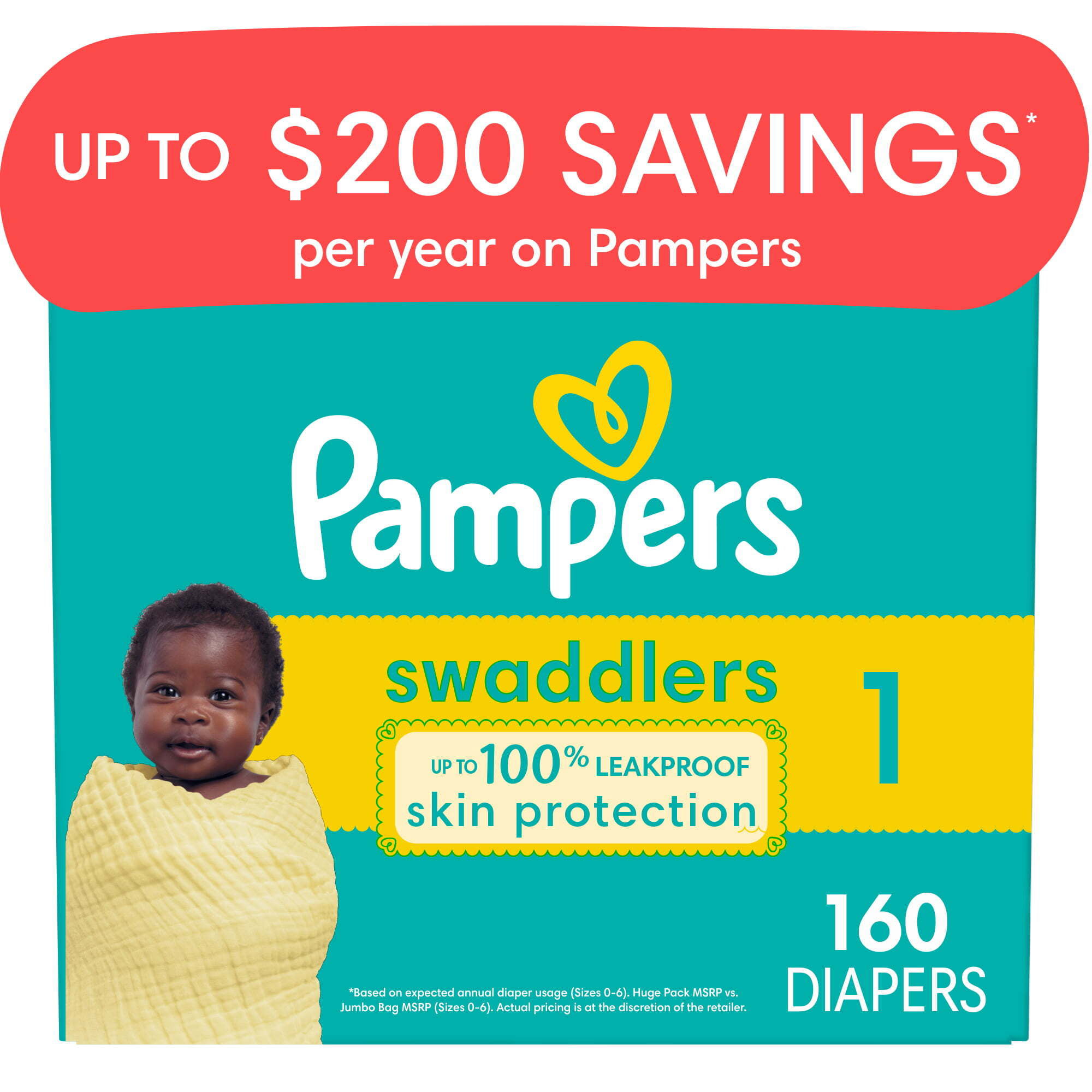 Pampers Swaddlers Newborn Diapers Size 1 160 Count