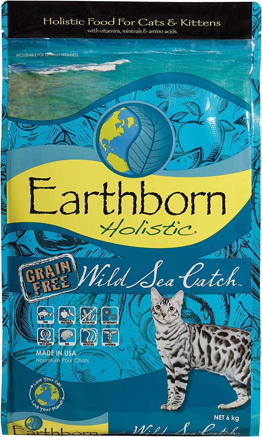 Earthborn Holistic Wild Sea Catch Grain Free Natural Cat Food 14 Pound (Pack of 1)