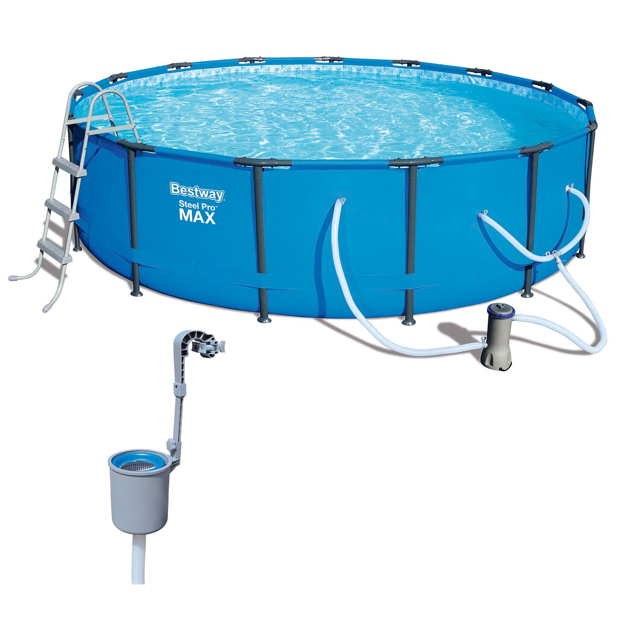 Bestway Steel Pro Max 15ft Frame Above Ground Swimming Pool Set w/ Pump