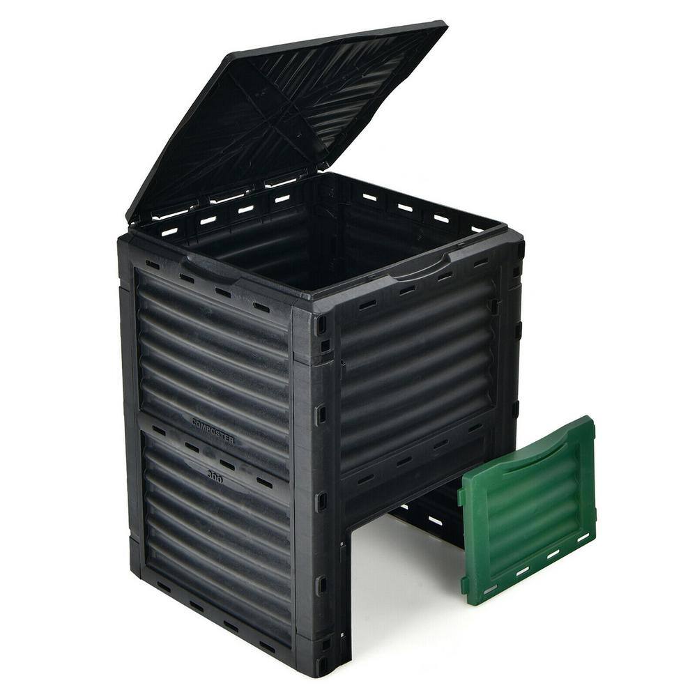 Gymax GYM09261 80 Gal. Compost Bin Garden Waste Container Grass Food Trash Barrel Fertilizer