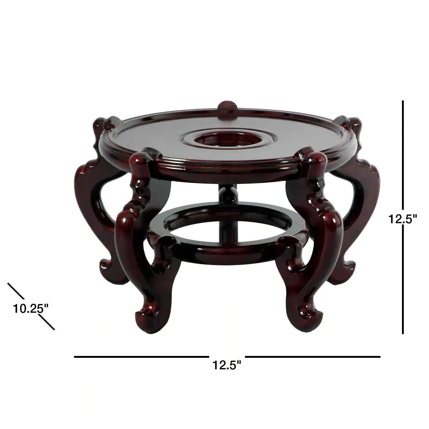Oriental Furniture 12.5 in. Rosewood Fishbowl Stand in Rosewood