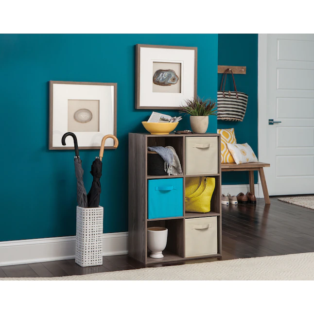 ClosetMaid  35.88-in H x 24.13-in W x 11.63-in D-Drawers Natural Gray Stackable Wood Laminate 6 Cube Organizer