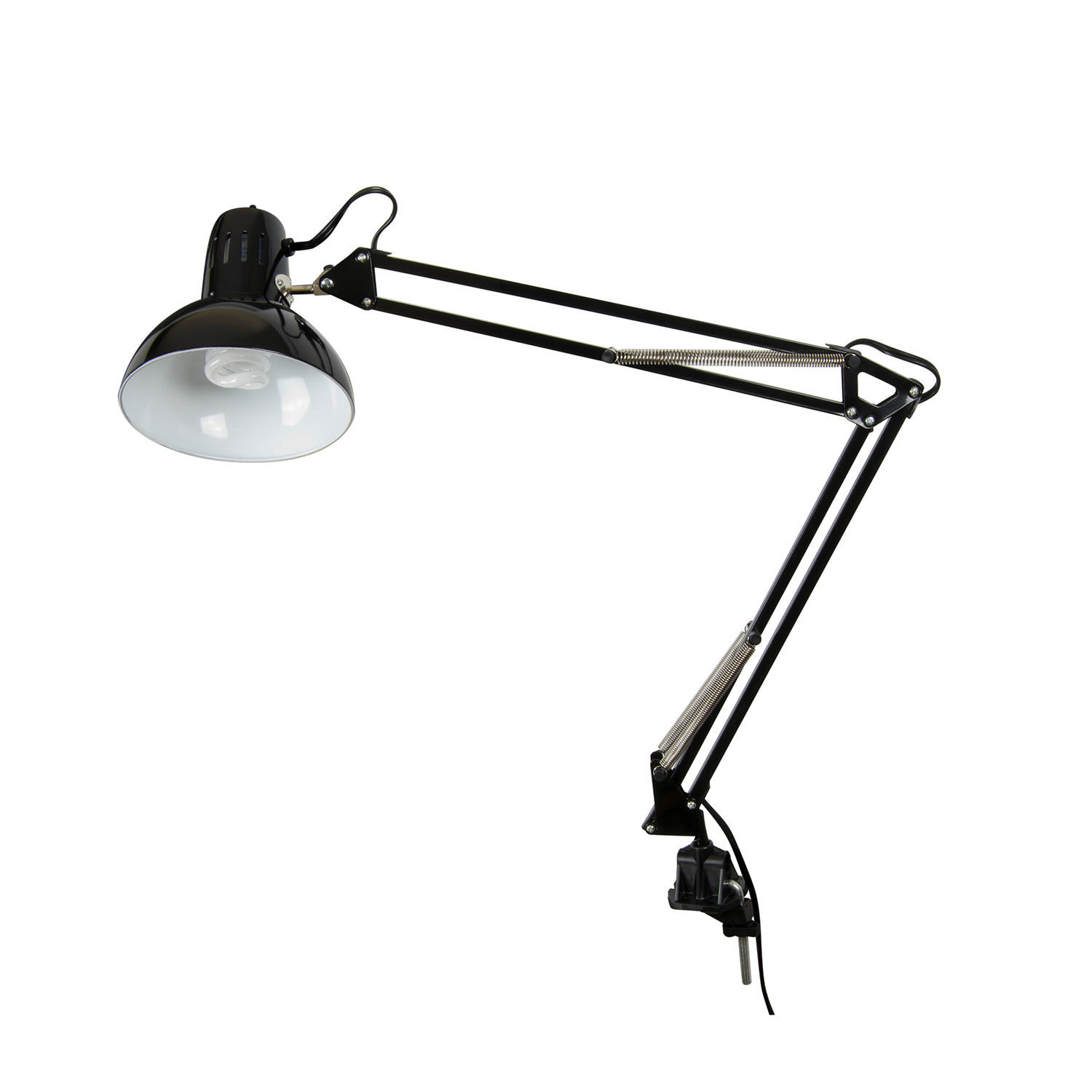 Studio Designs Swing Arm Lamp with 13-watt CFL Bulb. Black