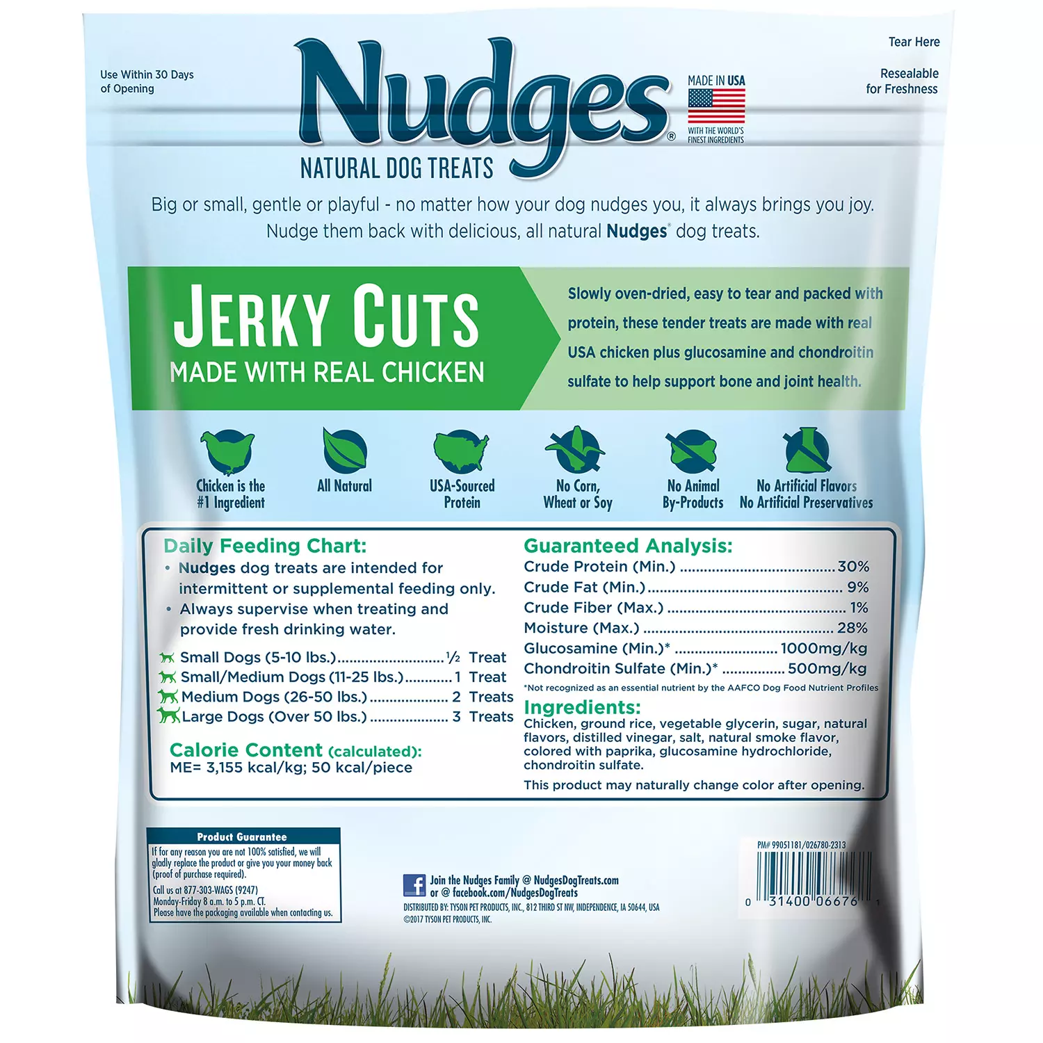 Nudges Health & Wellness Chicken Jerky Dog Treats. 40 oz.