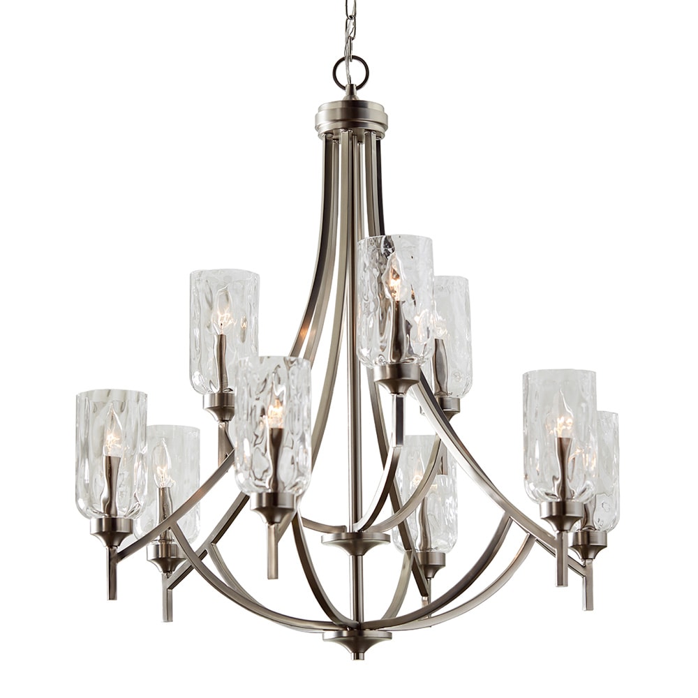 allen + roth Latchbury 9-Light Brushed Nickel Transitional Chandelier