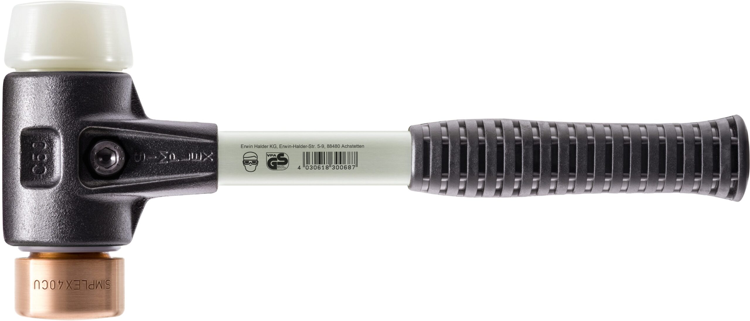 Halder Simplex 2.5356-lb Smooth Face Copper Head Fiberglass Soft-faced Specialty Hammer