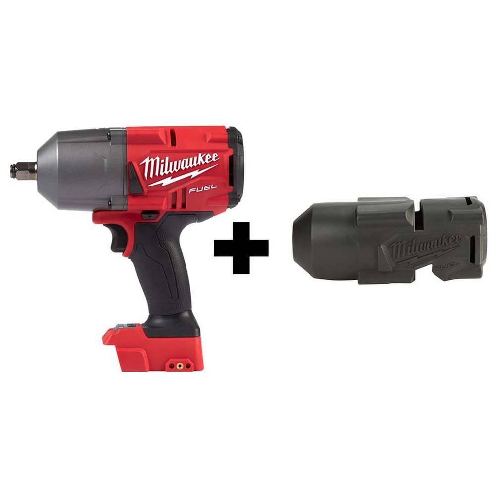 Milwaukee 2767-20-49-16-2767 M18 FUEL 18V Lithium-Ion Brushless Cordless 1/2 in. Impact Wrench with Friction Ring With Protective Boot