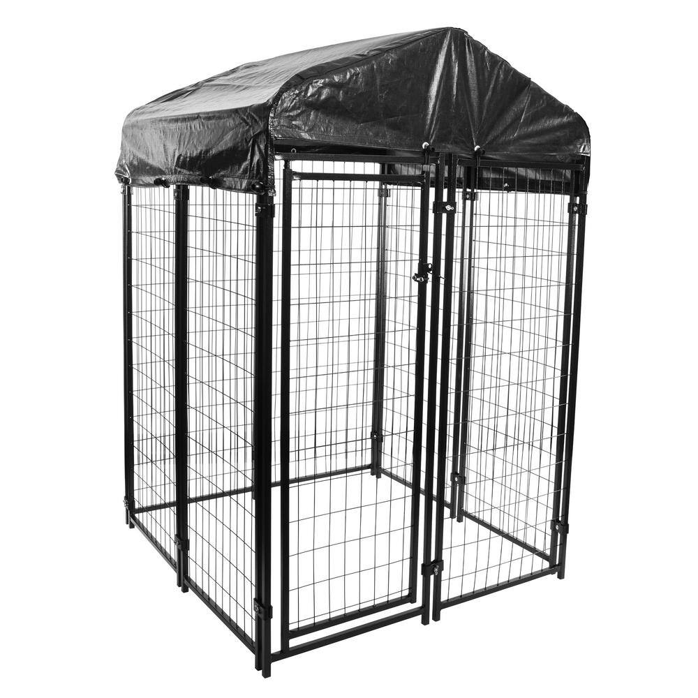 PRIVATE BRAND UNBRANDED 308605B 4 ft. x 4 ft. x 6 ft. Outdoor Welded Wire Dog Kennel
