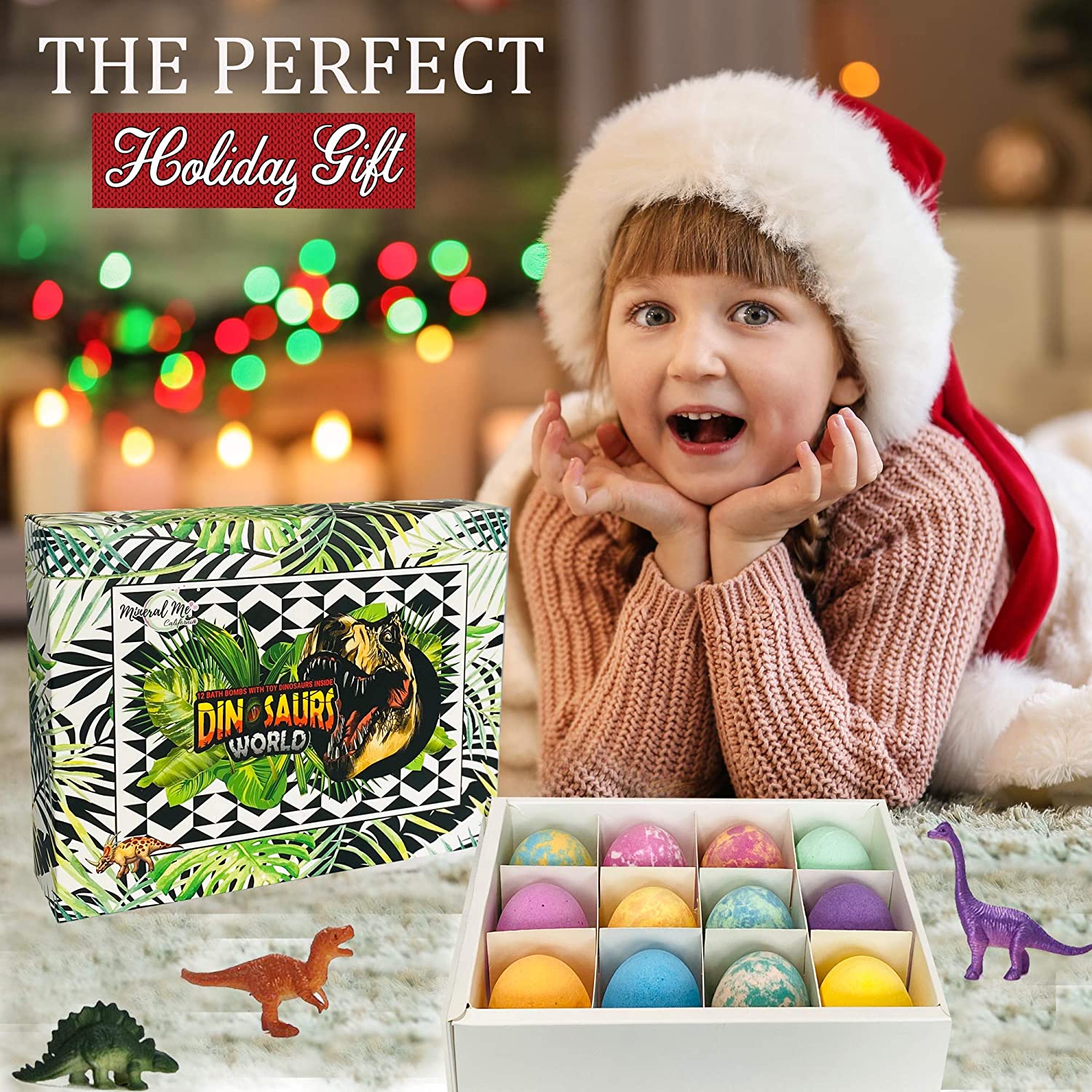 Bath Bombs for Kids with Toys Inside - Set of 12 Egg Bath Fizzies Dinosaur