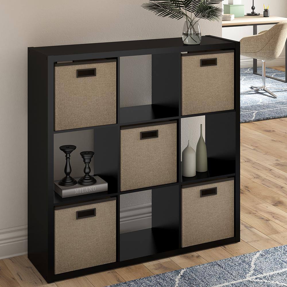 ClosetMaid 4593 43.98 in. H x 43.82 in. W x 13.50 in. D Black Wood Large 9- Cube Organizer