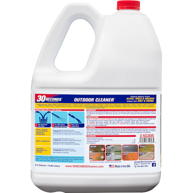 30 SECONDS  2.5-Gallon Mold and Mildew Stain Remover Concentrated Outdoor Cleaner