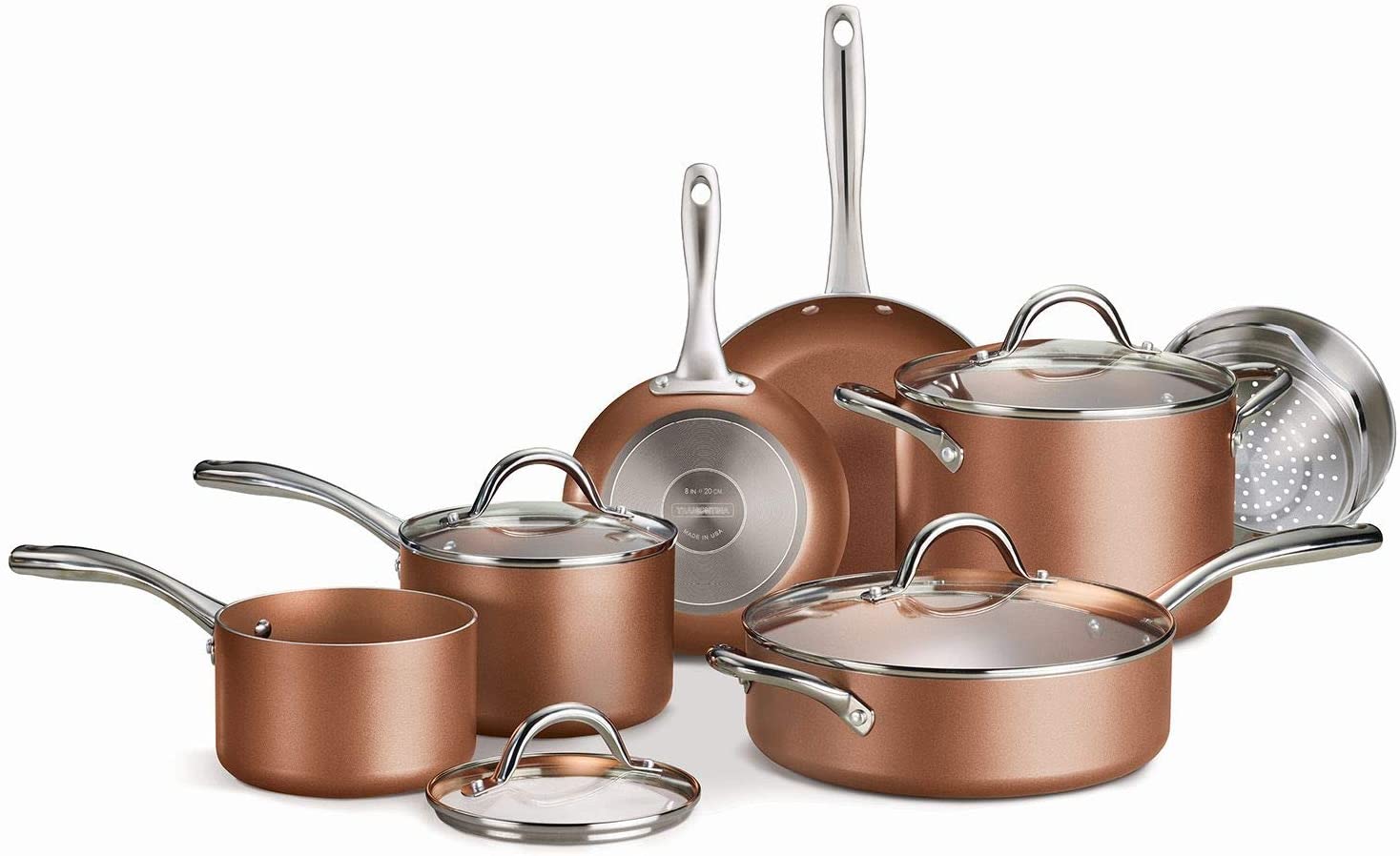 Tramontina Cookware Set Nonstick 11-Piece Metallic Copper