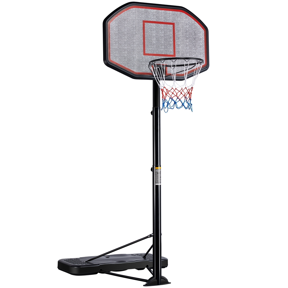 Easyfashion 9-12 Ft. Adjustable Height Portable Basketball Hoop for Outdoors. Red