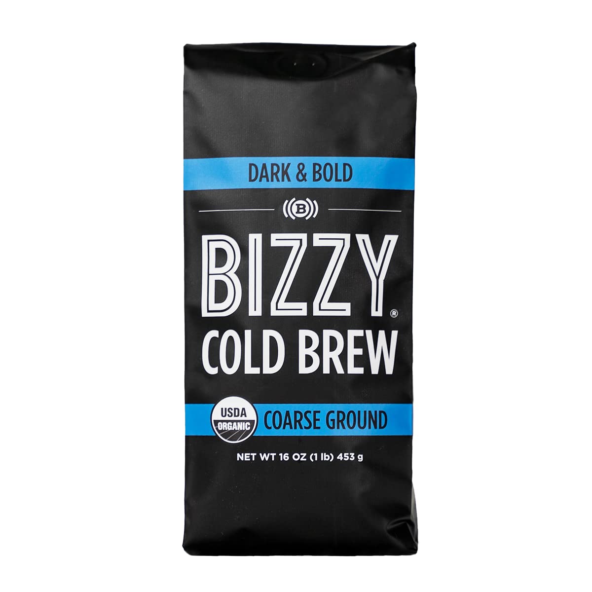 Bizzy Organic Cold Brew Coffee | Dark & Bold Blend | Coarse Ground Coffee | Micro Sifted | Specialty Grade | 100% Arabica | 1 LB