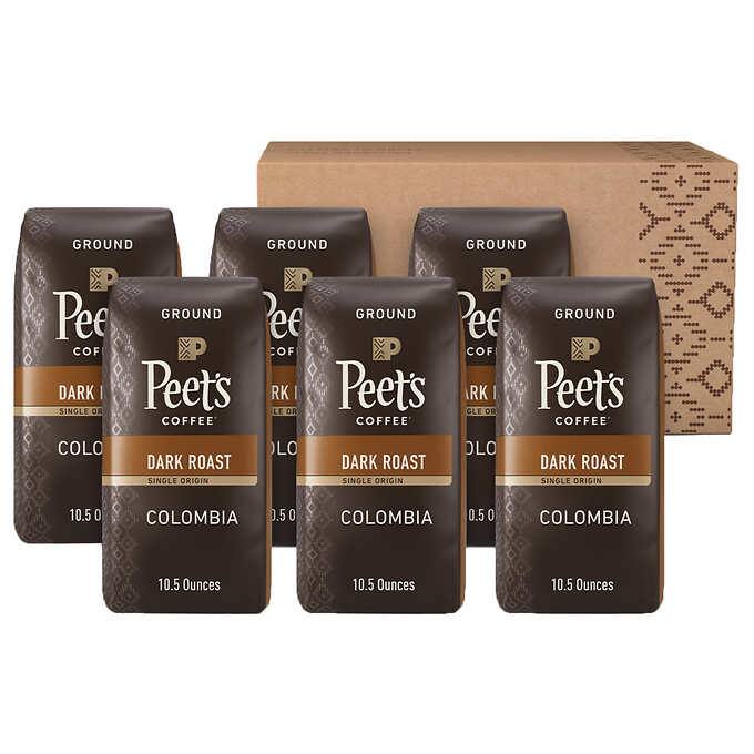Peet-s Coffee Single Origin Colombia Ground 10.5 oz 6-pack